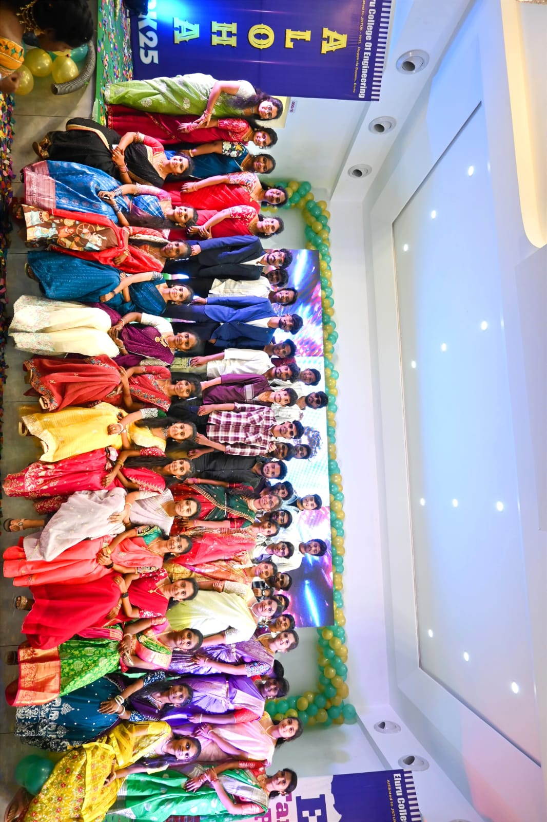 Students participating in a cultural event on campus, celebrating with music and dance