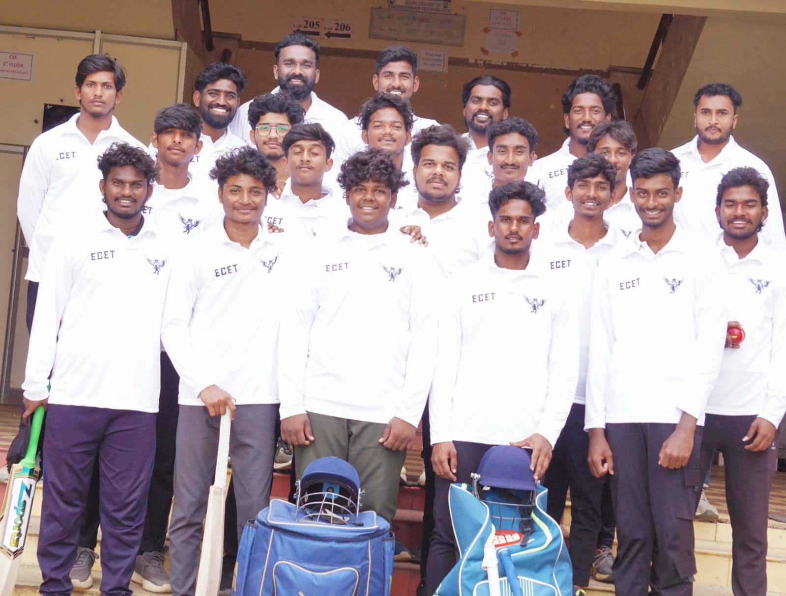 Students engaged in various sports activities on ECET's outdoor playground